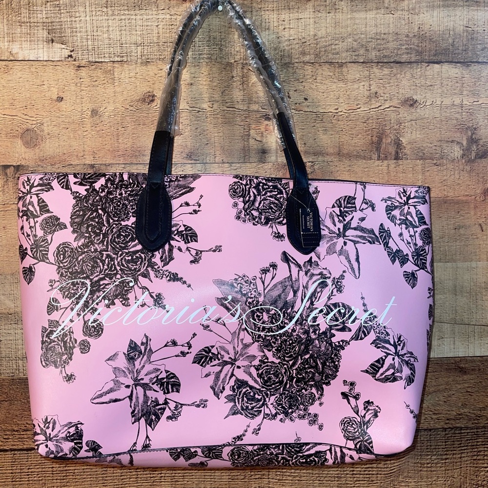 ๐ฅ SOLD๐ฅNwt Victoria's Secret pink Floral tote bag - Picture 1 of 6